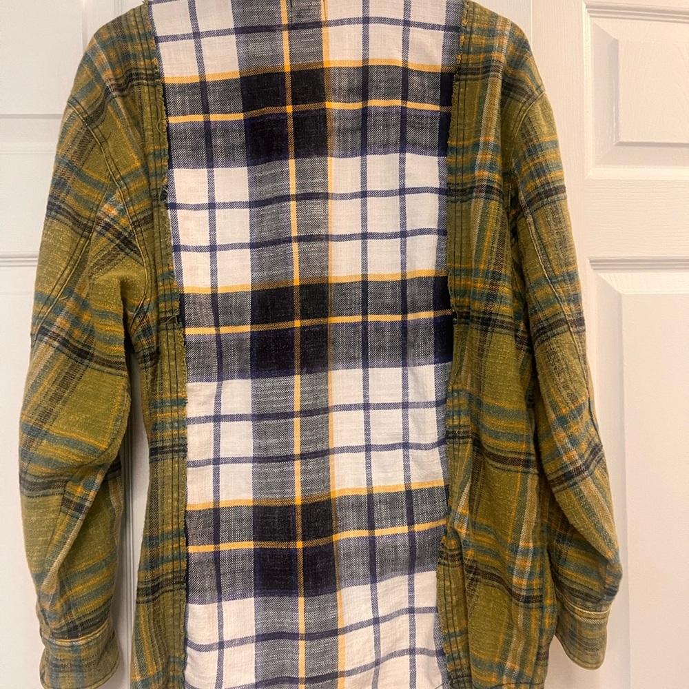 BDG Mixed Plaid Button-Down Shirt Jacket in Olive, Mustard & Brown - Picture 7 of 10